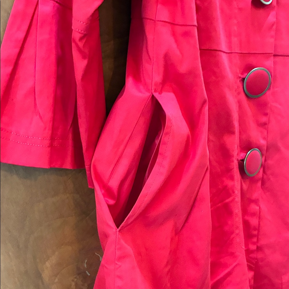 Red Button-Up Coat - Picture 2 of 7